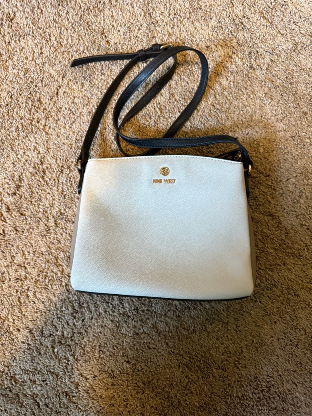 Nine West Cream, Tan and Black Crossbody Purse